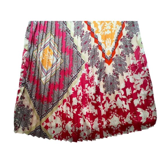 Chicos Womens Bohemian Maxi Pleated Skirt Size 3/Large Pink Orange - Picture 6 of 11